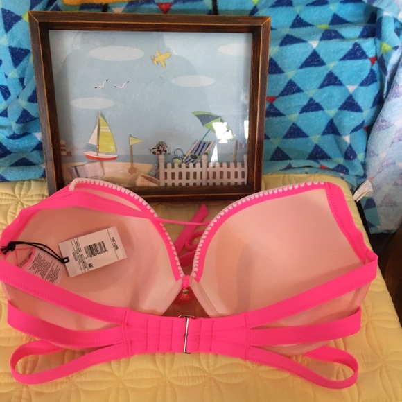 Shade & Shore  Bikini swimsuit top neon pink - Picture 2 of 8